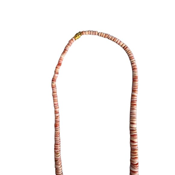 Spiny Oyster Puma Shell Heshi Tribal Necklace 17 1/2" - Picture 5 of 8